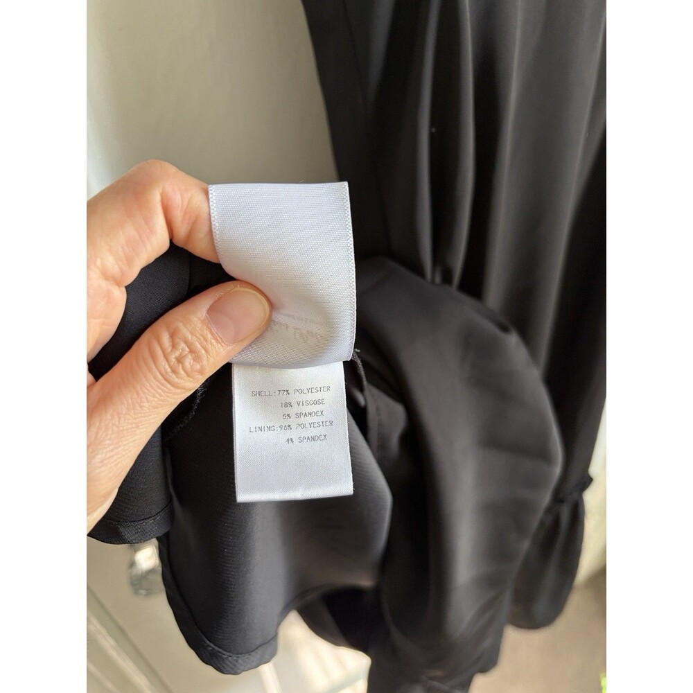Miss Patina EUC Black Midi Dress XS 60s Retro Mod Ruffle Bow Dark Romantic - Picture 5 of 9
